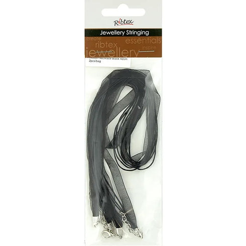 Organza Ribbon & Twine Necklace with Clasp (available in 3 colours)